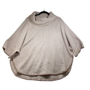 LOFT Cream Chevron Sweater